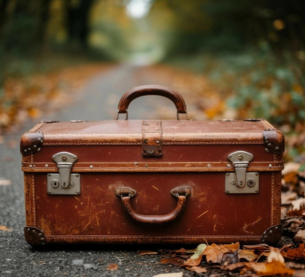 фото создано нейросетью, старый чемодан