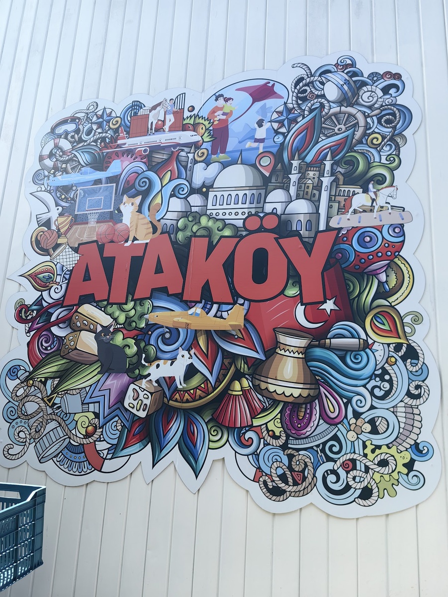 Если приглядеться, на этой картинке много символов района: неизменные котикии, мечети и кофе, старый аэропорт Ататюрка, ипподром, стадион и пляж Флория. 