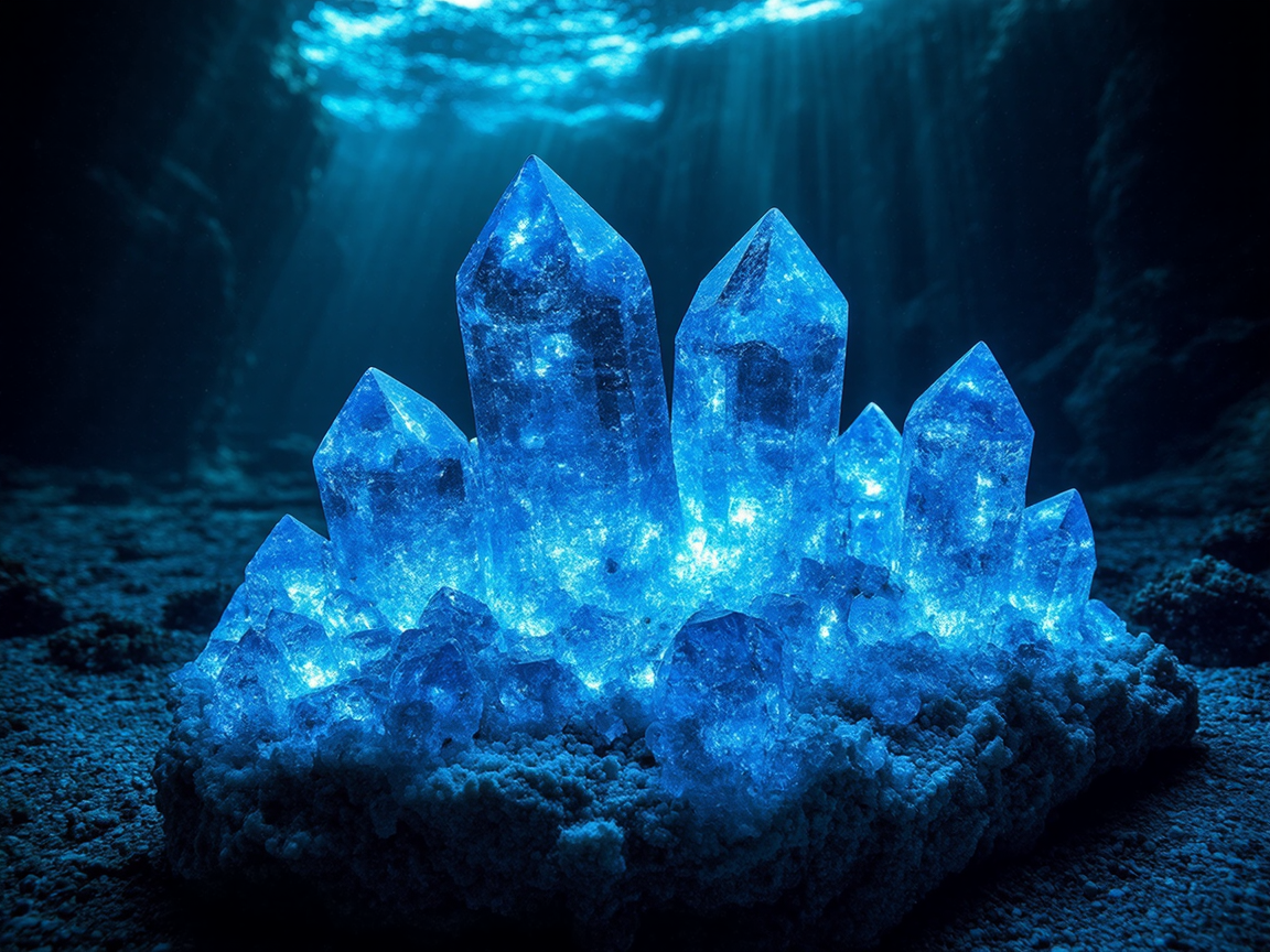 Светящиеся кристаллы Атлантиды под водой
