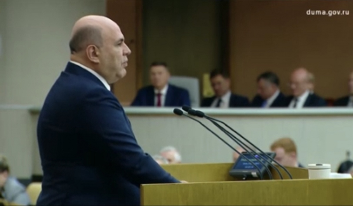    Михаил Мишустин в Государственной Думе. Фото: скриншот видео