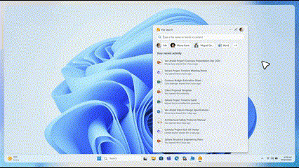 Изображение: Microsoft. Поиск нужных документов с использованием приложения/компаньона "Поиск файлов".