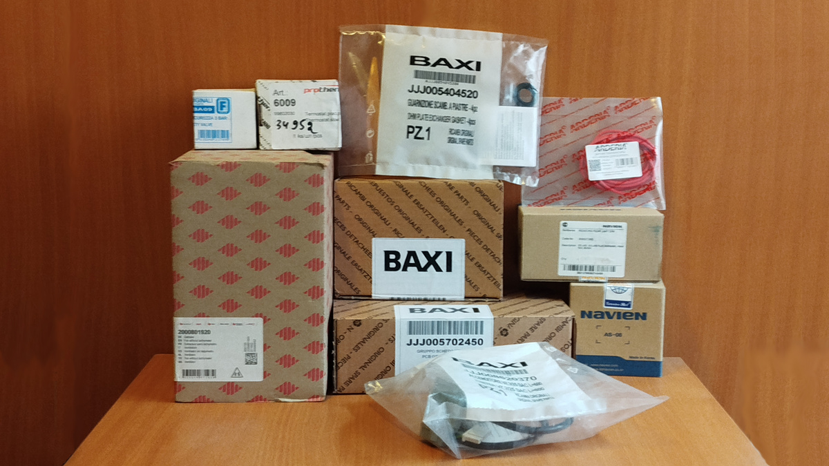 Оригинальные запасные части Protherm, Fondital, Baxi, Arderia. Фото автора.