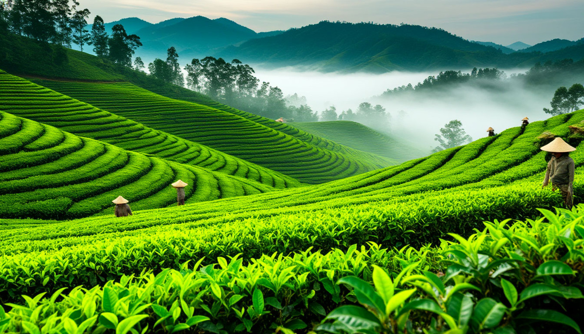 Чайная плантация в горах