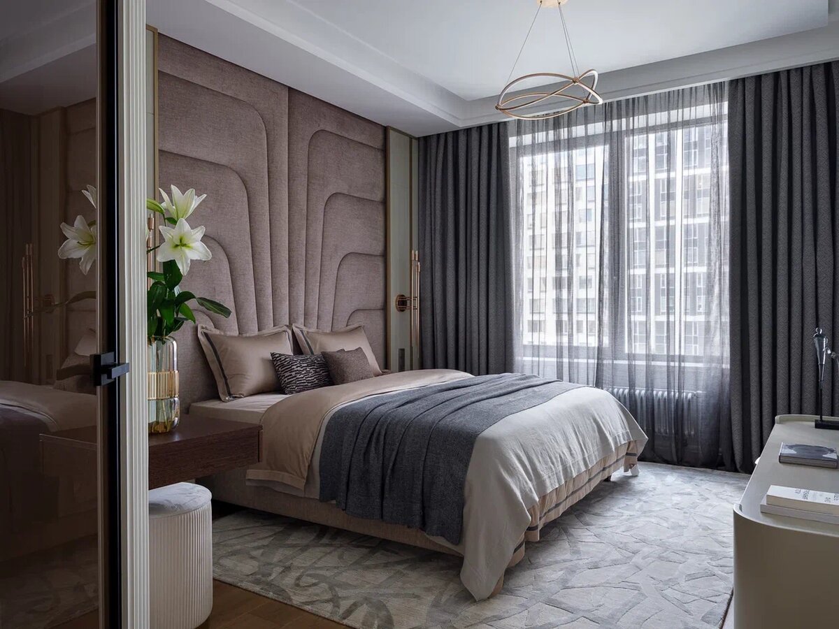 Фото готовой спальни в ЖК Хедлайнер