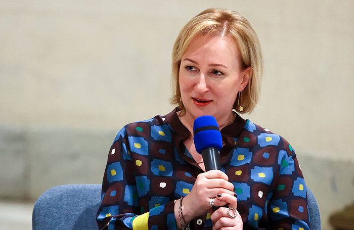    Директор Государственного музея изобразительных искусств (ГМИИ) имени Пушкина Ольга Галактионова во время пресс-конференции.Ярослав Чингаев/АГН «Москва»