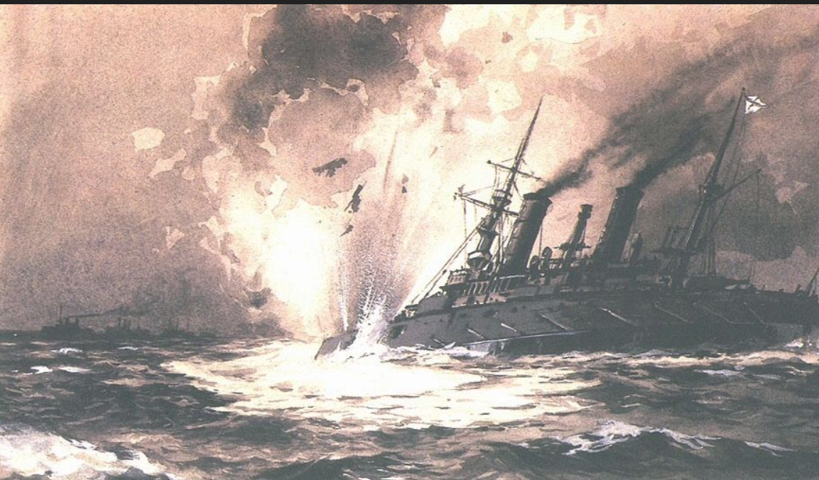Гибель "Петропавловска". Рисунок 1904 г.