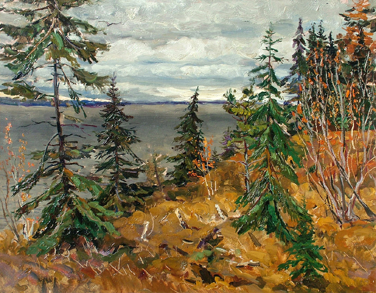 В.Ф.Стожаров. Красноярск. Этюд. 1953.