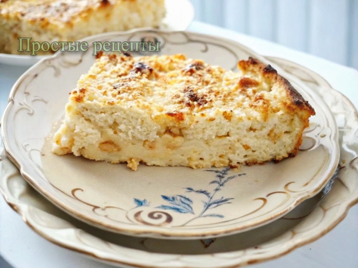 ПП запеканка творожная с яблоками и корицей / простые рецепты