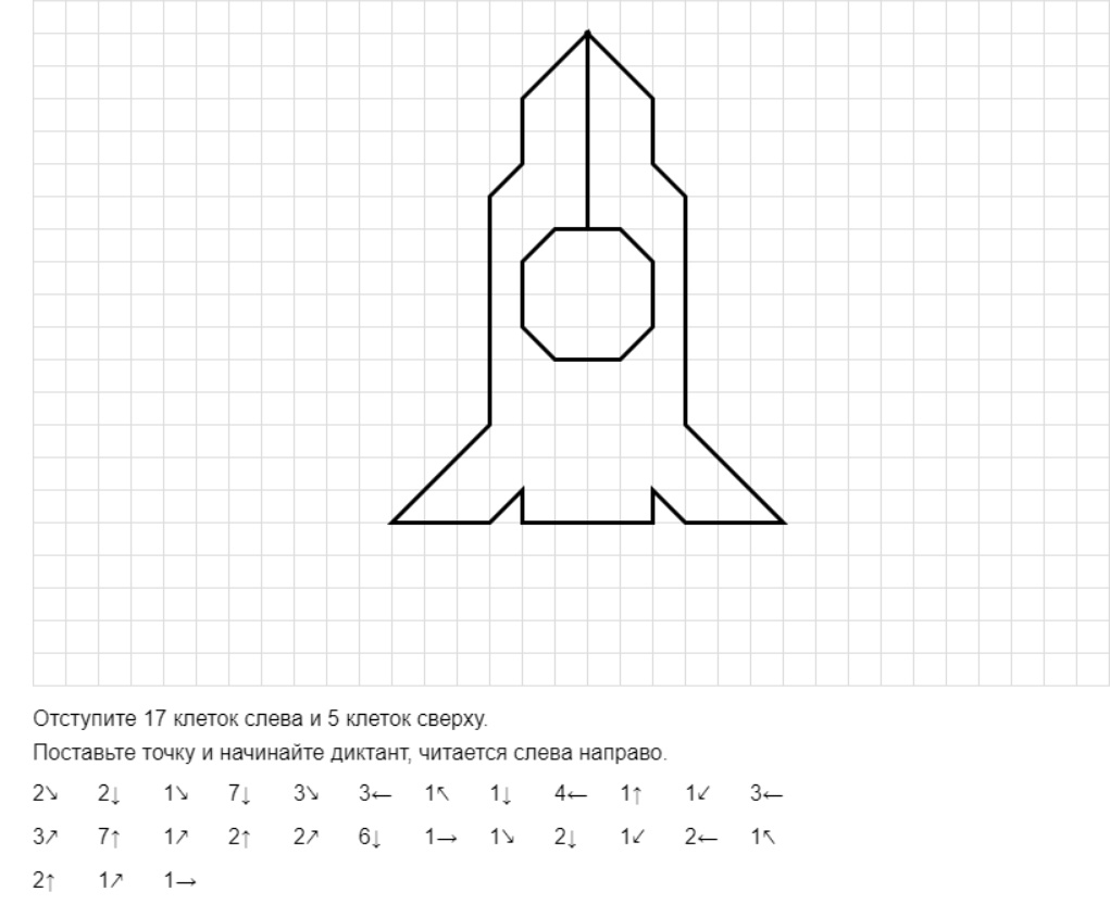 Пример задания графического диктанта (заимствовано с сайта grafdiktant.ru)