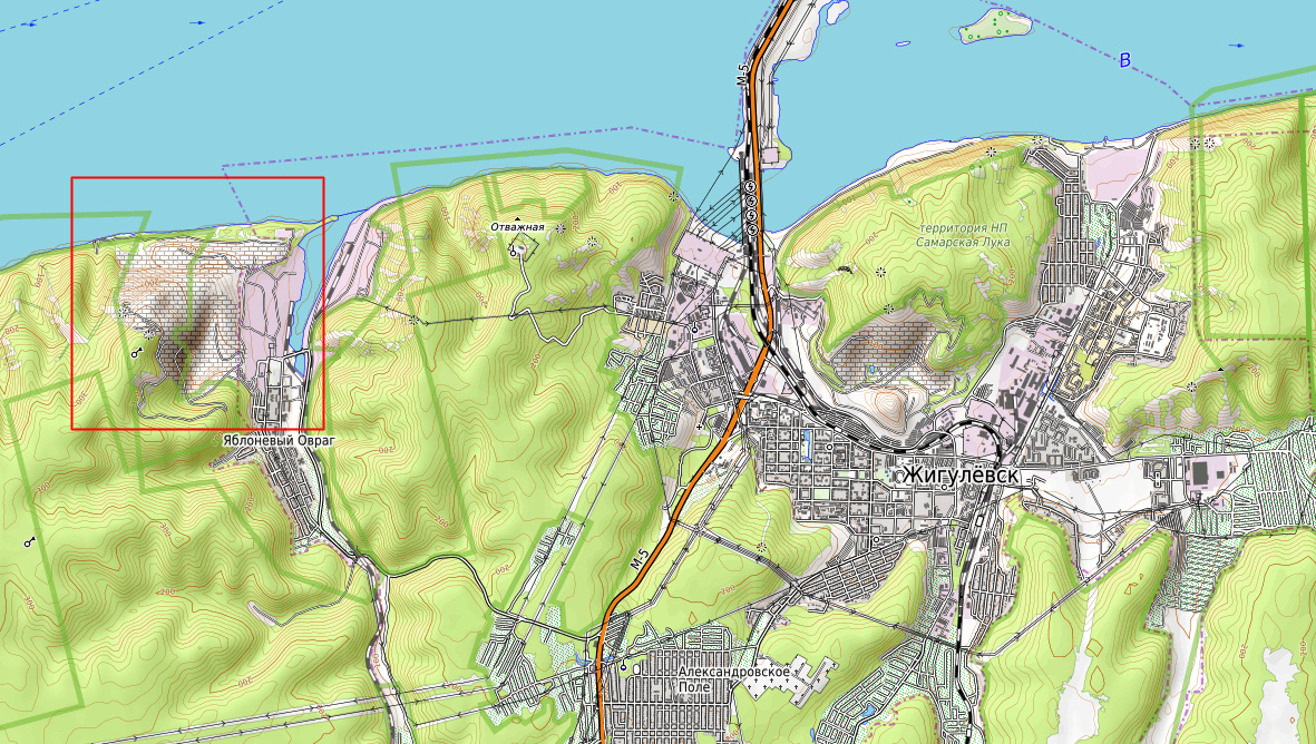 Скриншот с сервиса OpenTopoMap