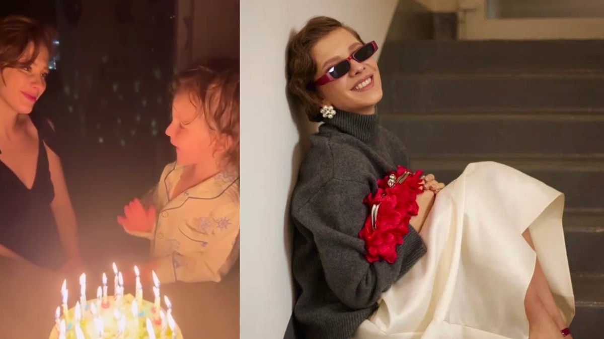 Лиза с сыном и тортиком))