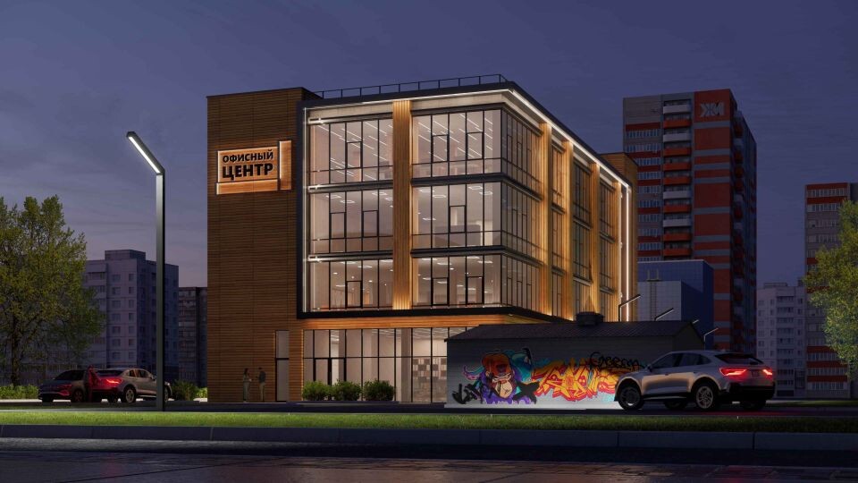    Визуализация проекта офисного центра на улице Власихинской, 160б. Источник: АКБ "Инновация"