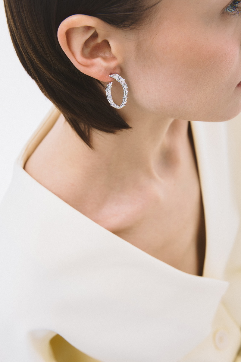 Серебряная моносерьга "Galaxy"