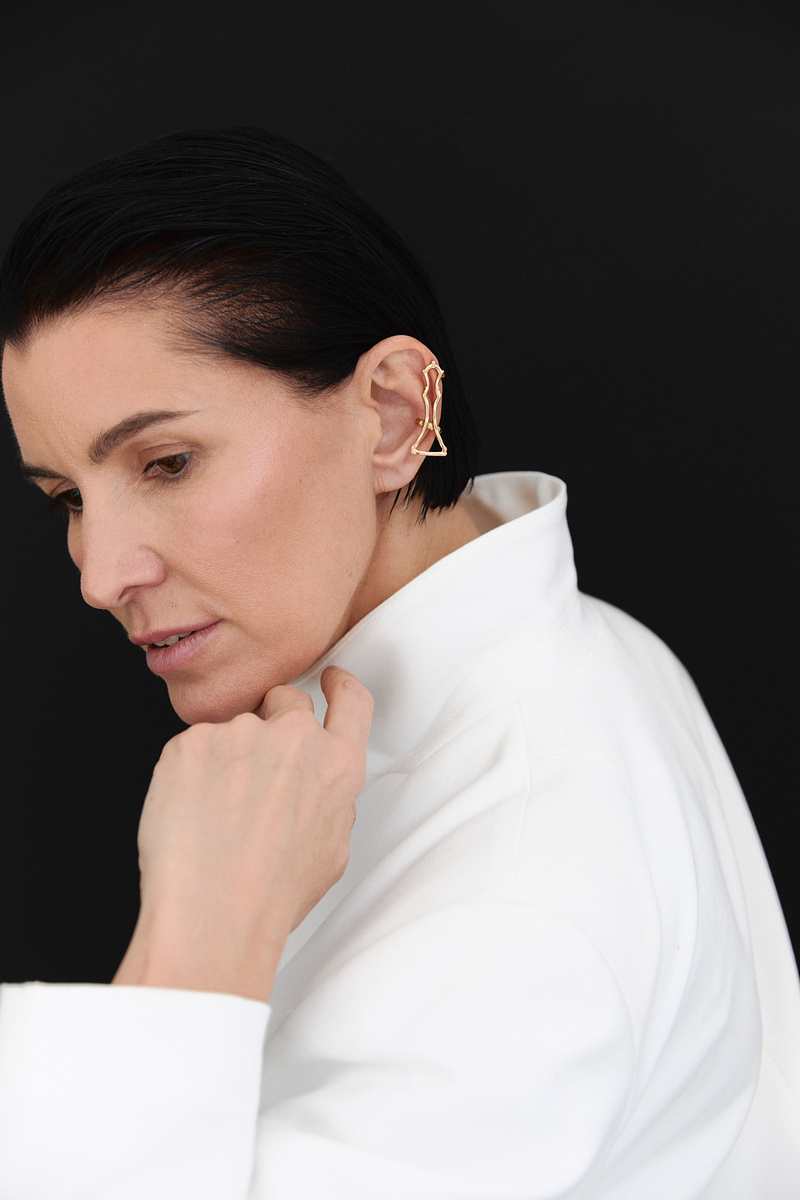 Серебряная серьга-кафф «Твой ход» gold