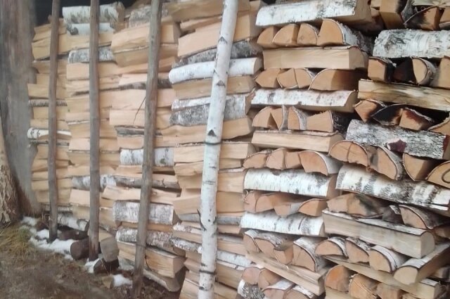    Такие картины с поленицами дров встретишь на участке практически каждого сельского дома. Фото: Из личного архивa/ Людмила Русакова