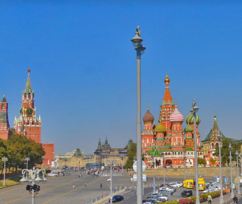 Собор Василия Блаженного в центре Москвы 