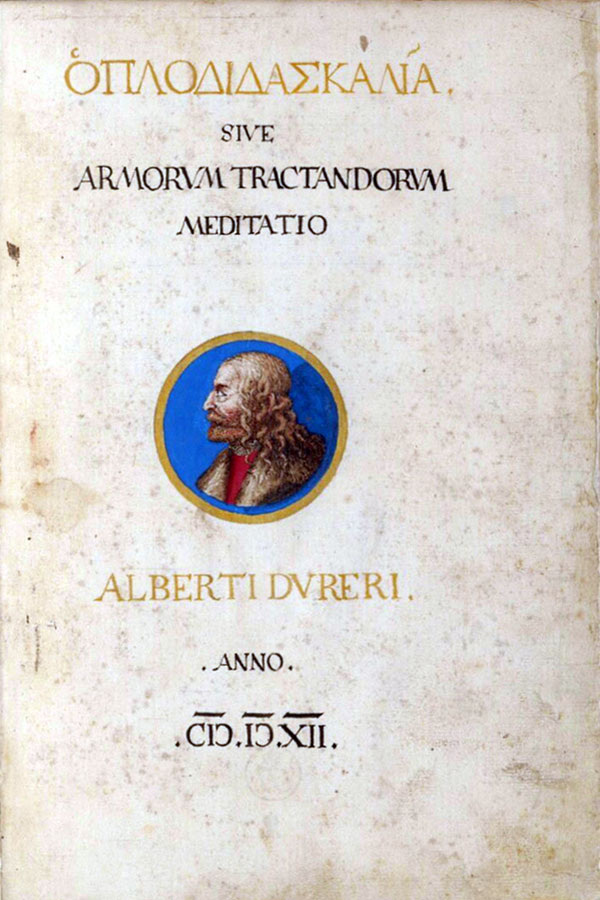 Обложка фолианта «Тренировки с оружием или записи размышлений Альбрехта Дюрера»…