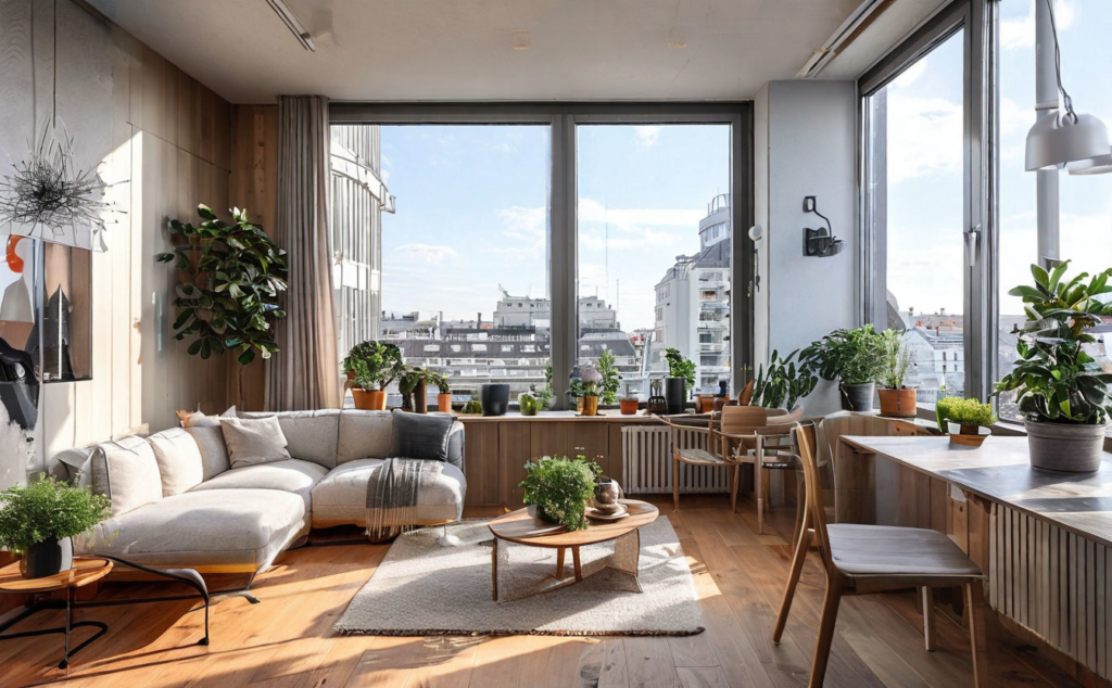    Однокомнатная квартира в современном скандинавском стиле декор Keri