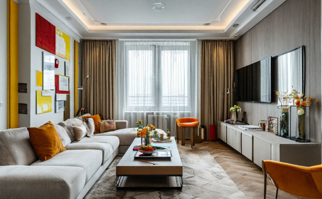    Однокомнатная квартира современный дизайн цветовая гамма Keri