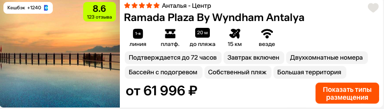 5 звездочный отель в 20ти метров от пляжа с шикарными закатами на 6 ночей от 61 996 рублей за двоих
