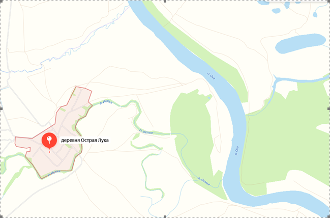 Деревня Острая Лука на реке Истья