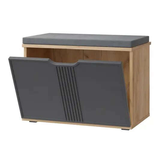 Тумба для обуви Эмилия ЭЛ-4К (с подушкой) дуб крафт золотой/графит