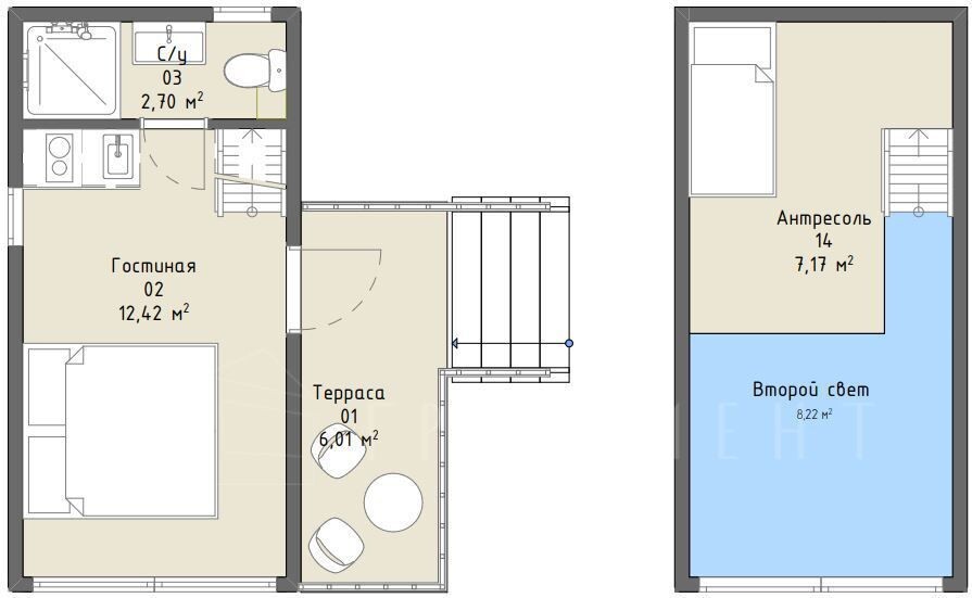 Планировка типового проекта каркасного дома GTT-28