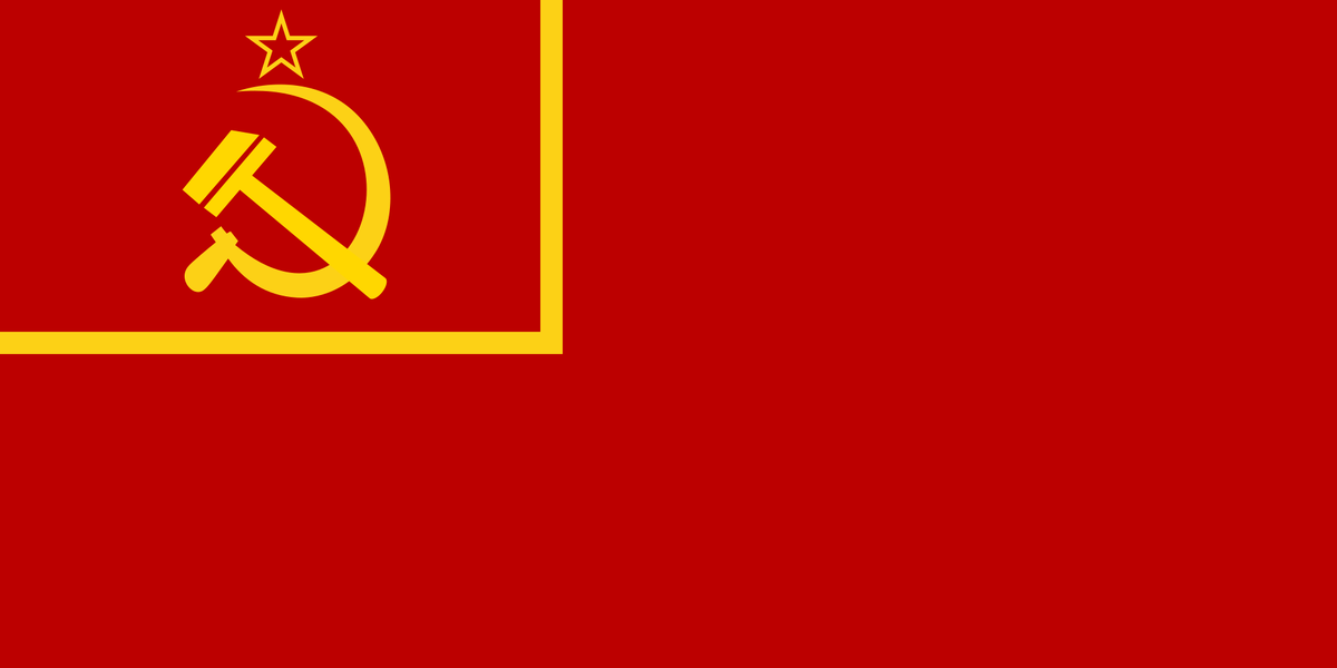 Флаг СССР на основании описания из газеты «Известия» № 83 (2118) от 10 апреля 1924 года