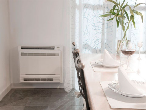 Напольный кондиционер в кухне-гостиной