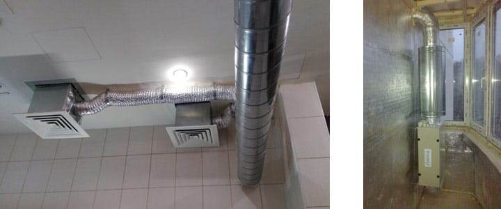 Монтаж полоточной вентиляции