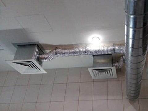 Монтаж полоточной вентиляции