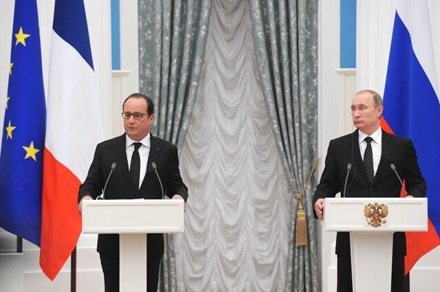    Франсуа Олланд и Владимир Путин. Фото:  РИА Новости