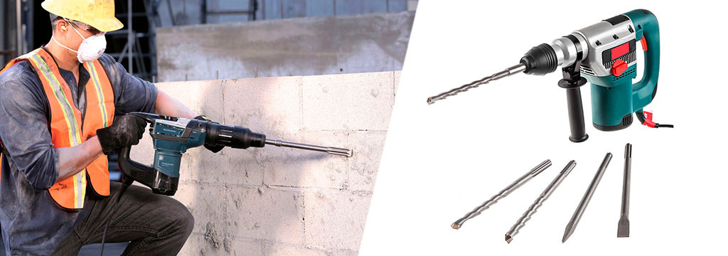 Перфоратор с комплектом буров и пик под хвостовик SDS-PLUS. Этот перфоратор применяется для сверления отверстий под крепления внутреннего и наружного блока, крепления межблочной магистрали и т.д.