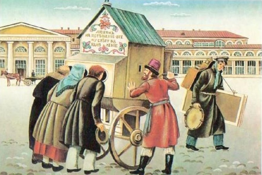 Лубочная картинка райка 19 века