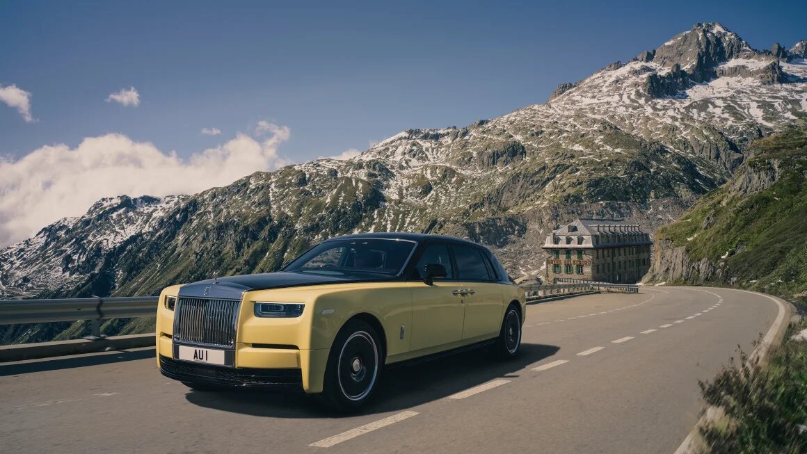 Rolls-Royce Phantom Goldfinger на перевале Фурка в южных Швейцарских Альпах. Бенедикт Кэмпбелл/Rolls-Royce 