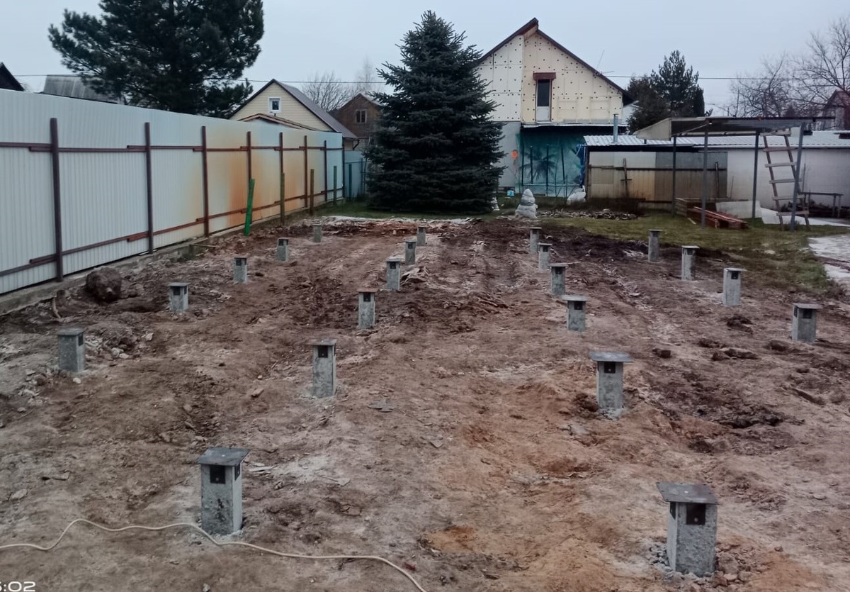 Свайный ж/б фундамент