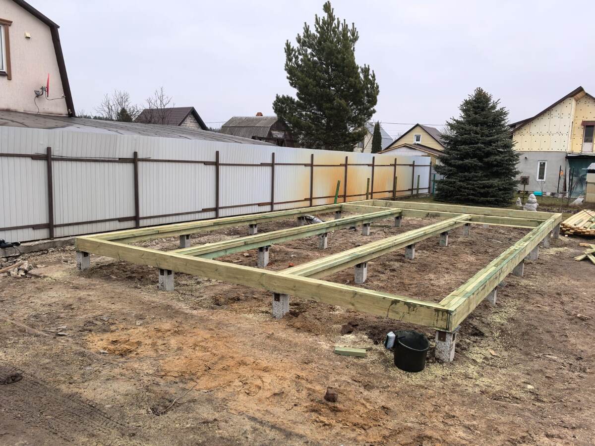 Обвязка из пакета 3х досок общим сечением 150х200 мм