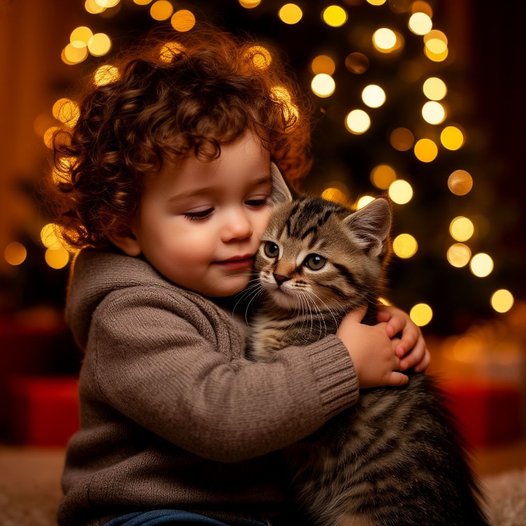 Амир-Мирон с котёнком