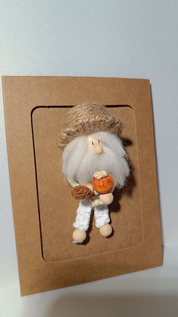 Мини картины в технике макраме " Домовой"