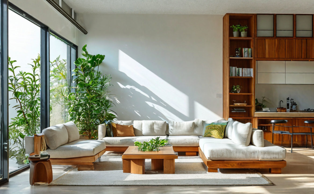    Интерьер с белыми стенами в минималистичном стиле Keri