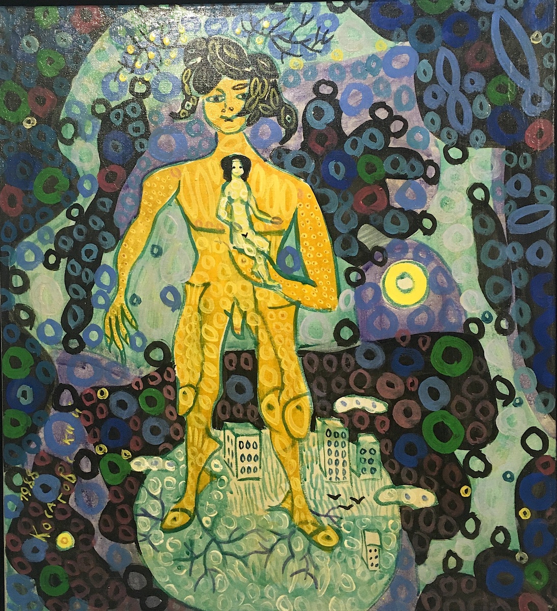 Влюбленные в космос. 2001. Картон, темпера