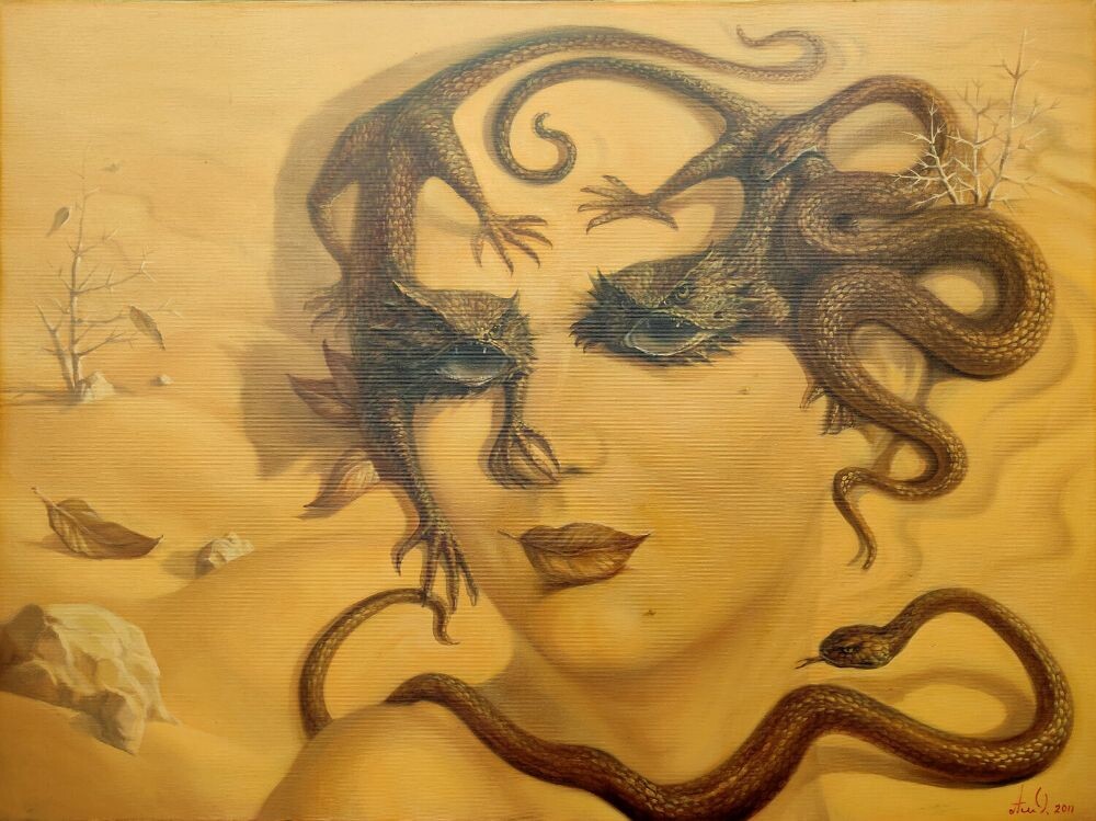 КАРТИНА ХУДОЖНИКА АРТУША ВОСКАНЯНА  ПОД НАЗВАНИЕМ " СИЛА СКРЫВАЕТСЯ В СЛАБОСТИ "