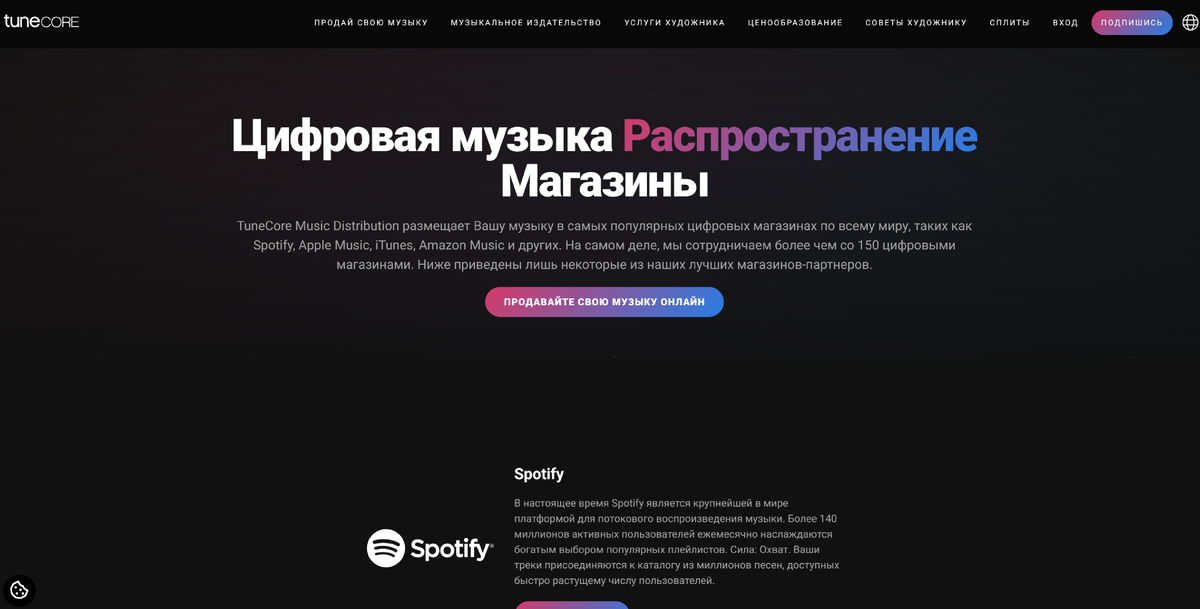 Tune Core список платформ