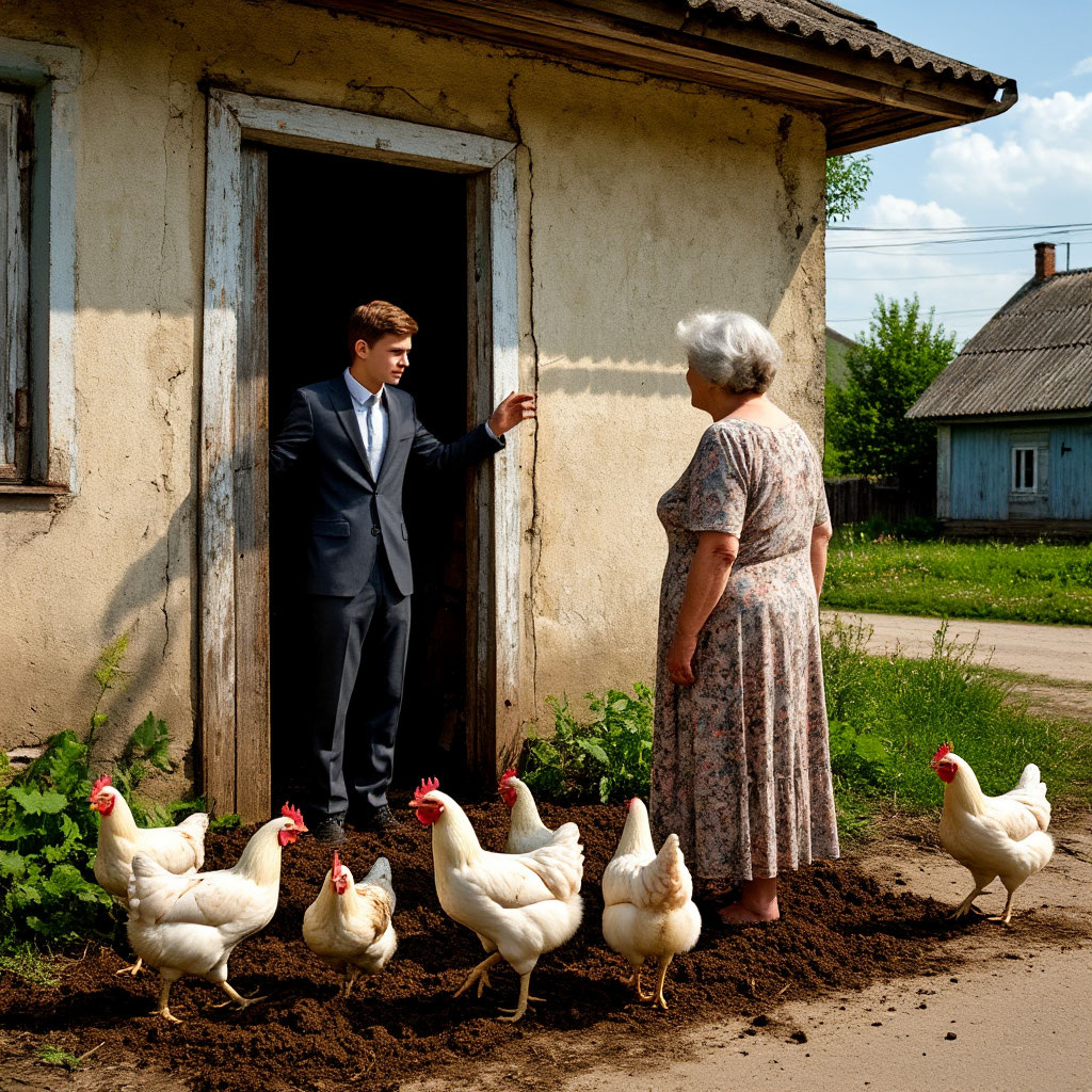 – Я приеду через неделю. Пожалуйста, приведите в порядок этот курятник. – Он
развернулся и уехал.