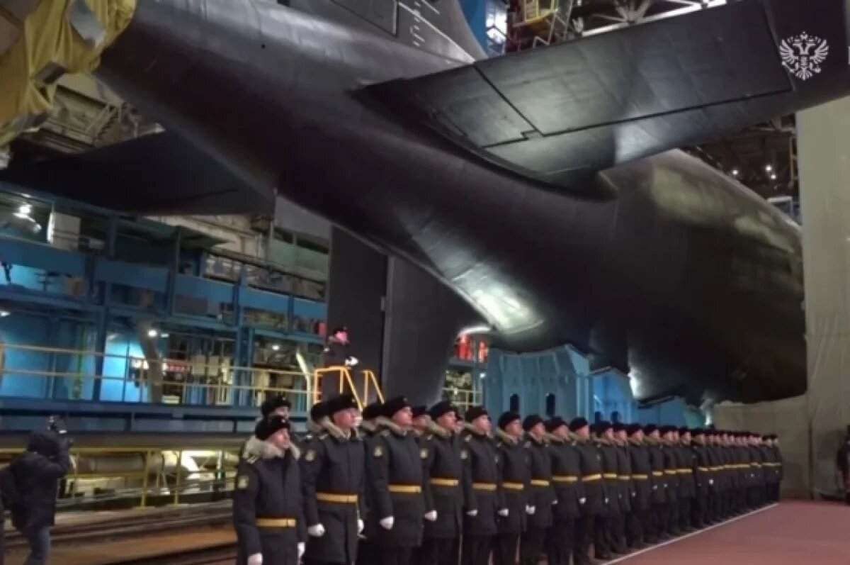    Путин принял участие в спуске на воду атомной подлодки «Пермь»