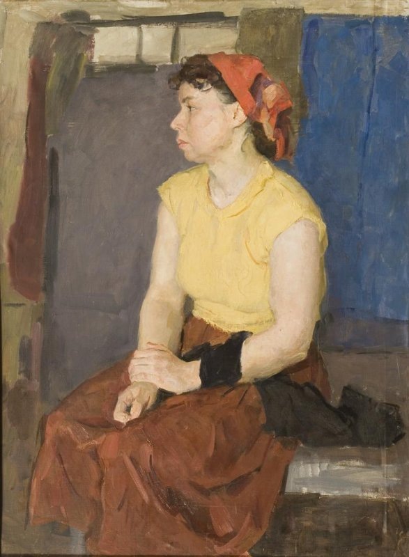 Н.П.Федосов. Женская одетая модель. II курс. 1958. НИМ РАХ.