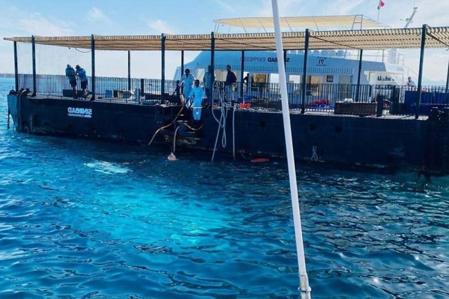    Ситуация на месте происшествия с батискафом «Синдбад» в Красном море, близ Хургады, Египет