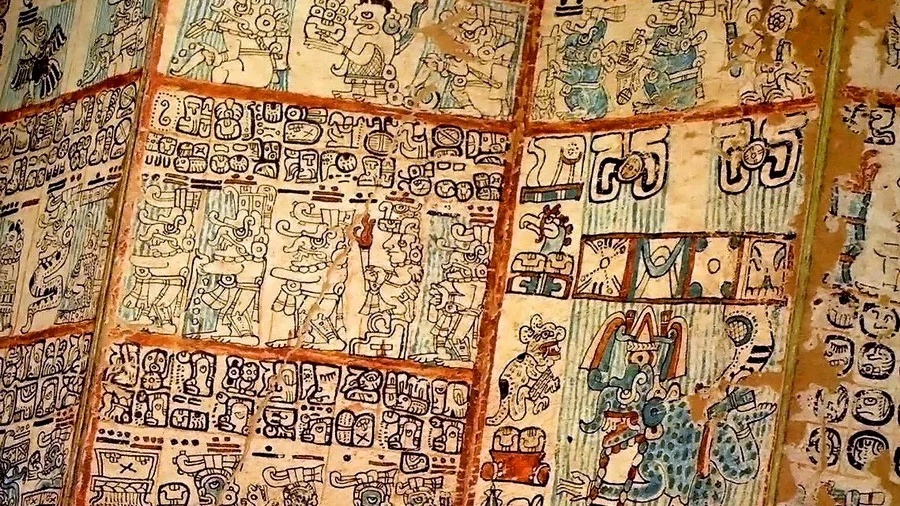 Письменность индейцев майя из музея Паленке, Мексика