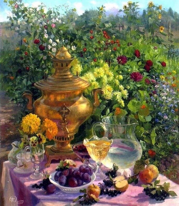 Чайный натюрморт.  Владимир Жданов