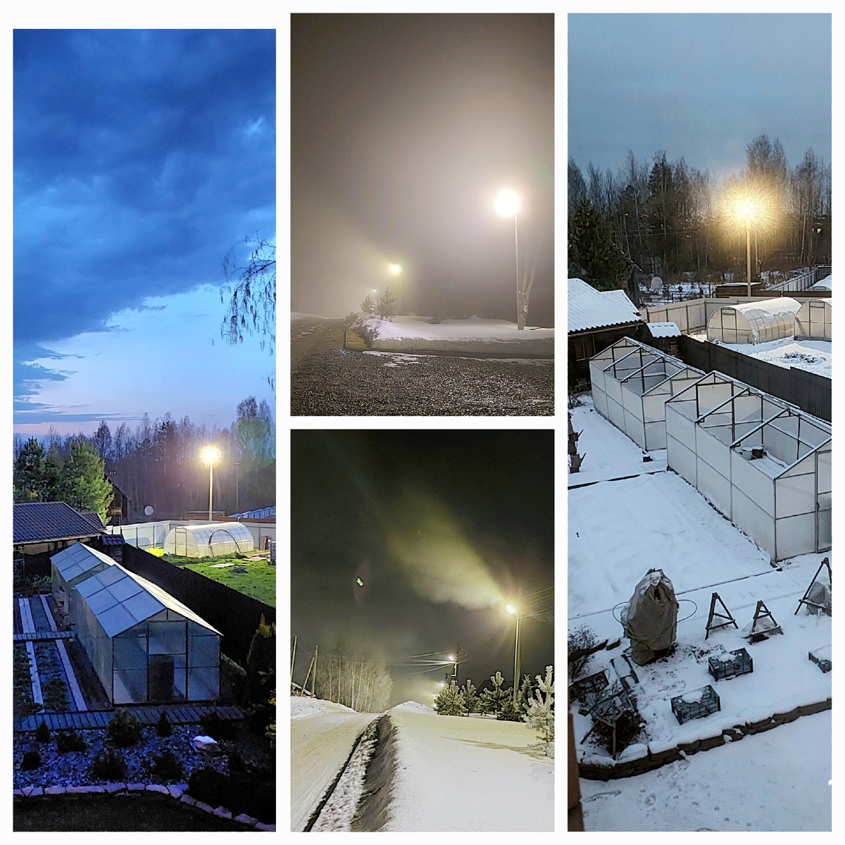 Благодаря уличным фонарям на участке светло 